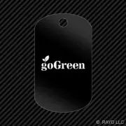 Go Green Keychain GI dog tag engraved many colors go green environmental #2