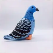 Lifelike Pigeon Blue 8 inches, 23cm, Plush Toy, Soft Toy, Stuffed Animal Doll