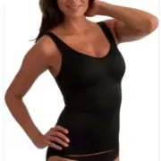 NWT Miraclesuit Black Real Smooth Support Camisole Shapewear Tank - Sz 40