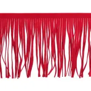 1 Yard 6 Inch PU Leather Fringe Trim DIY Tassel Fringe for Sewing, Red