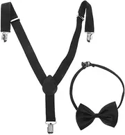 [COLLBATH] Comfortable Elastic Suspender for Boys Boys and Girls Adjustable Straps Strong Metal Clips for Suit Pants