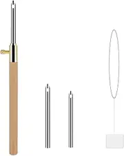 5 Pack Punch Needle Threader Kit, Adjustable Wooden Handle Punch Needle Tool Kits Embroidery Punch Needles for DIY Craft, Embroidery Floss Cross Stiching Beginner