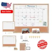 Magnetic 24" x 32" Corkboard and Dry Erase Whiteboard Combo for Task Management