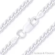 3mm Cuban / Curb Link Italian Chain Anklet in Solid Italy .925 Sterling Silver