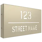 ProtectorAl 380 x 220mm Paperbark Aluminium Cut Through Custom House Box Sign