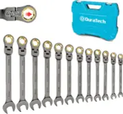 Anti-Slip Flex-Head Ratcheting Wrench Set, Combination Wrench Set, 12-Piece, 72-