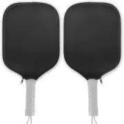 2 Pack Black Pickleball Paddle Cover Convenient Sleeve Bag with Mesh Pocket -BB