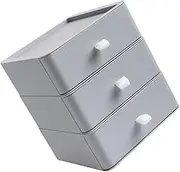 Angoily Desktop Storage Drawer Box Organizer for Office Home Stylish Grey Storage with Easy Use Pulling Rope for Living Room Bedroom Decor