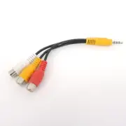 Audio 3.5mm Aux Male jack Stereo 3 pole to 3 RCA Female Video AV Adapter Cable