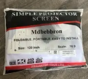 Simple Projector Screen, Portable, Mdbebbron Scale: 16:9 120 Inches Brand New
