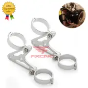 41mm CNC Headlight Mount Bracket Fork Head Light Lamp Holder Universal Silver