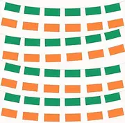 10m/32.8ft Irish Flags Bunting with 30 Flags for St. Patrick's Day Party Decorations,Ireland Bunting Flags Banner for Six Nations Rugby Euro World Cup Football Irish Party Decorations
