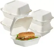 200 Pack Clamshell Take Out Food Containers 100% Compostable Disposable