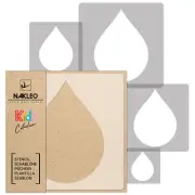 5x reusable PLASTIC Stencils / 13.4" to 3.5" / Nursery KIDS Template / DROPS