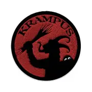 Horned Krampus Embroidered Patch Evil Santa Claus Applique Iron On