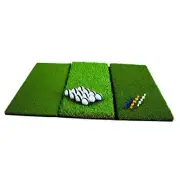 Rukket Tri-Turf Golf Hitting Mat Attack, Portable Driving, XL (36" x 23.5")