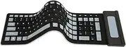 Foldable Silicone Keyboard, 2.4 GHZ Wireless Roll Up Keyboard 103 Keys Waterproof Dustproof Portable Keyboard Silent Typing Foldable Keyboard for Laptop PC Notebook and Travel (Black)