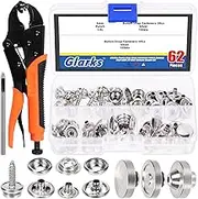 Glarks Heavy Duty Snap Fastener Pliers Snap Setter Tool with 70Pcs 20 Sets Stainless Steel Marine Grade Boat Cover Snap Button Fastener Kit for Repairing Boat Covers, Canvas, Tarp and Fabric