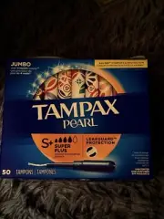 Tampax Pearl Super Plus - 50 count Jumbo Box 4 month supply
