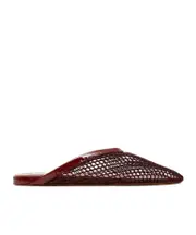 Fishnet Flat Mules 37.5,36,37,38.5,39.5,38,39,40 deep red