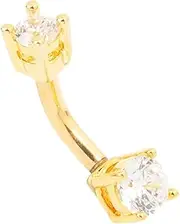 [Lovisa] Gold Plated Titanium Mini Double Round Bellybar | Premium PVD Gold-Plating | Hypoallergenic | On Trend Designs
