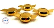 Bowtie Cut Gold Knock-Off Spinners for Lowrider Wire Wheels