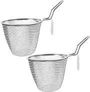 Garneck 2-Piece Mesh Drain Basket Set for Hot Pot Kitchen Colander Set Pasta Baskets Stainless Steel Sieve Noodle Strainer