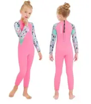 Girl’s 2.5mm Neoprene Wetsuit UV Protection Long Sleeve Pink Small
