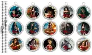 15 Wonder Woman Movie Silver Flat Bottle Cap Necklaces Set 1