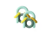 2PK Boon HOOP Dishwasher Safe Food-Grade Silicone Toddler Baby Teether Toy 0M+