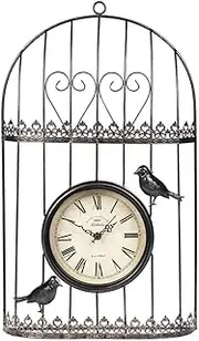 Vintage Wall Colock Shabby Chic Style Metal Birdcage Garden Clock Ideal for Indoor and Outdoor Decoration /1680 (Color : A)