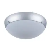 Polydome Outdoor Close To Ceiling 2 Lights W425mm Silver Polycarbonate - 18653