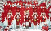 Valicaer Nutcracker Christmas Banner,Merry Christmas Decorations Nutcracker Banner Xmas Backdrop Banner Christmas Red Wall Photo Booth Sign Background Hanging Decor for Indoor Outdoor Party Supplies
