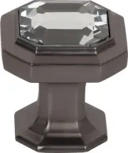Top Knobs TK390AG Crystal Emerald Knob 1 1/8 Inch Ash Gray