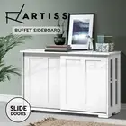 Artiss Buffet Sideboard Cupboard Cabinet Sliding Doors Pantry Storage White SERA
