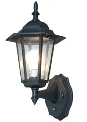 Elegant 6-Panel Outdoor Lantern W/ Lux Sensor For Dusk-to-dawn illumination