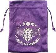 Tarot Card Pouch, Drawstring Velvet Fabric Storage Bag, Soft Tarot & Dice Bag, Tarot Card Holder, Multifunctional Tarot Accessories for Christmas