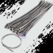 36" Stainless Steel Exhaust Wrap UL Approved Locking Cable Zip Ties Metal 20 Pcs