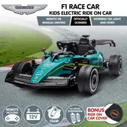 Aston Martin Aramco Licensed F1 Electric Kids Ride On Race Car 6KPH Quad Motor
