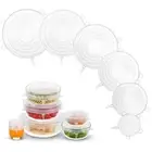 Silicone Stretch Lids, Zero Waste Reusable Silicon Container Lid Covers for L...