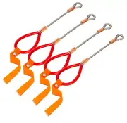 4x MSA & FIA Stainless Steel Wire Tow Eye Strap, MSA Compliant Q19.1.3 - RED