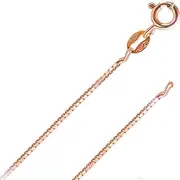 [Italian Fashions] 14K or 10K REAL Solid Yellow or White or Rose/Pink Gold 0.5MM,0.6MM,0.7MM,0.8MM,0.9MM,1.1MM,1.2MM Italian Diamond Cut Box Link Chain Necklace gold necklaces for women MADE IN ITALY