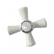 Shaw & Mason White Easy Clean Cross Tap Handle