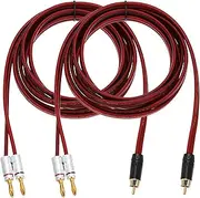 uxcell 2 Pcs 1 RCA to 2 4mm Banana Plug Speaker Cable, 14AWG Gold Plated RCA Audio Cable, Splitter Audio Cable for Speaker Amplifiers Subwoofer, 9.8ft
