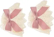 [CATIEBYE] Lace False Collar Arm Sleeves Elegant Bow Lace Cuffs for Special Occasions