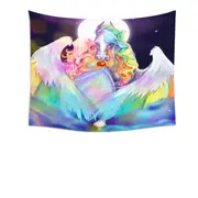 Rainbows Space Starlight Pegasus and Princess Tapestry