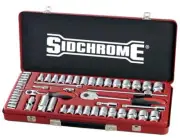 Sidchrome Socket Set 51 Piece 1/4″ & 1/2″Dr METRIC & A/F SCMT19135