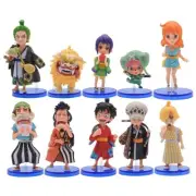 10pcs/set One Piece Figures PVC Action Model Dolls Figure Luffy Wano Otama Zoro