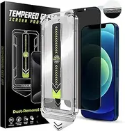 [TQLGY] Privacy Screen Protector for iPhone 12 / iPhone 12 Pro, 28°Anti-Spy 9H Tempered Glass, Auto Dust-Removal Installation, Full Coverage Protection, Anti-Scratch, Anti-Fingerprint, Bubble-Free