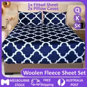 Woolen Fleece Sheet Set Queen King Super King | Ultra Warm Fluffy Fleece Sheets